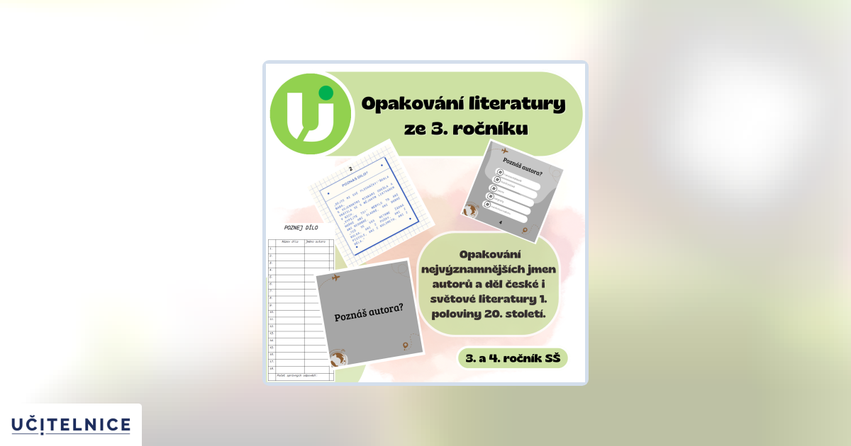 Opakování literatury z 3. ročníku | Učitelnice
