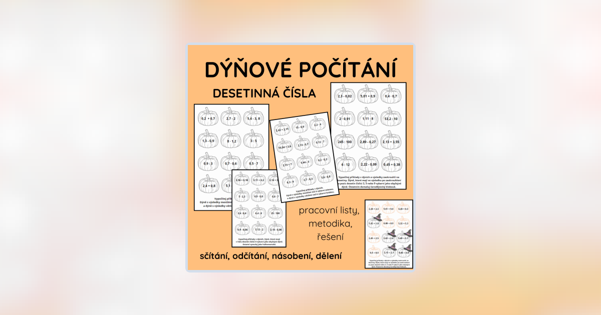 Početní operace s desetinnými čísly - Halloweenské dýně | Učitelnice