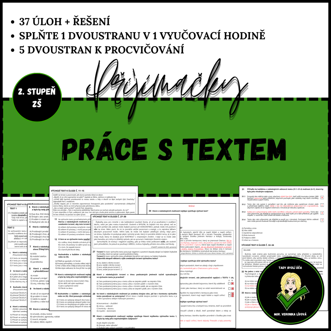 Práce s textem - přijímačky | Učitelnice